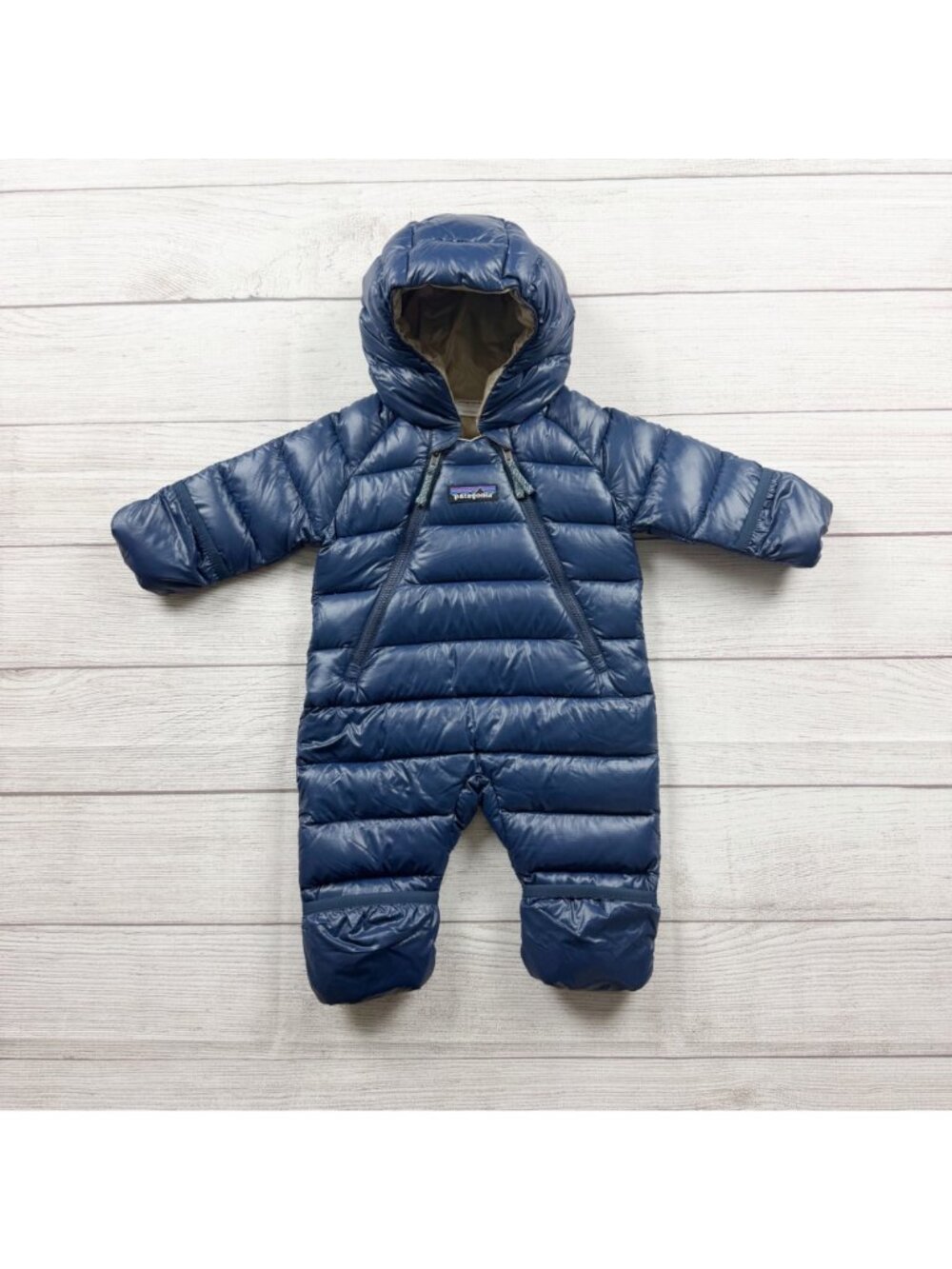 Patagonia Kids Infant Hi-Loft Down Sweater Bunting Suit Hooded Insulated Puffer - Picture 6 of 7